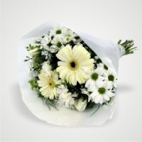 White Gerbera and Aster Bouquet