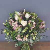 Pastel Bouquet of Roses Astroemeria and Snapdragons