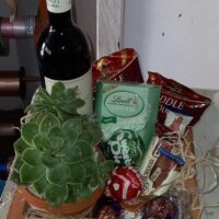 Red Wine Succulent Chocolate and Goodies Hamper