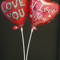 1 x I love you foil balloon on a stick