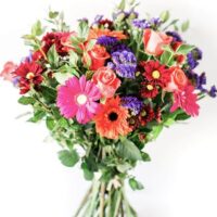 Bright Country Mix of Gerbers Roses and Status